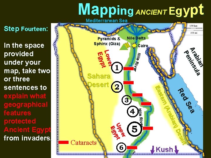 Mapping ANCIENT Egypt Mediterranean Sea Step Fourteen: Nile Delta Cairo a Se r Nile