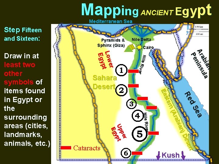 Mapping ANCIENT Egypt Mediterranean Sea Step Fifteen and Sixteen: ian la u ab Ar