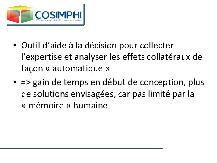  • Outil d’aide à la décision pour collecter l’expertise et analyser les effets