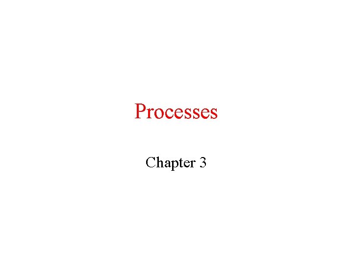 Processes Chapter 3 