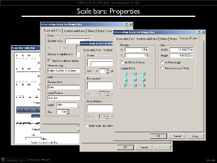 ESRM 250 & CFR 520: Introduction to GIS Scale bars: Properties © Phil Hurvitz,