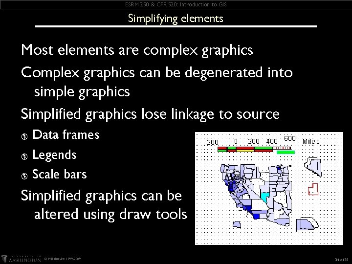 ESRM 250 & CFR 520: Introduction to GIS Simplifying elements Most elements are complex