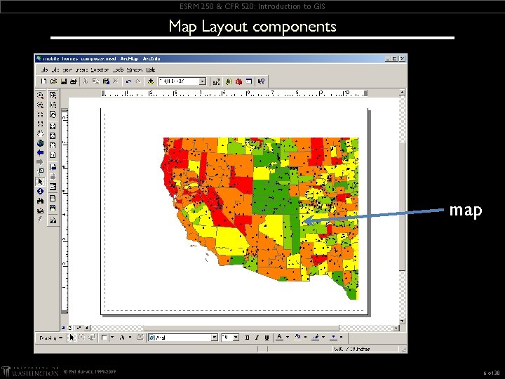 ESRM 250 & CFR 520: Introduction to GIS Map Layout components map © Phil