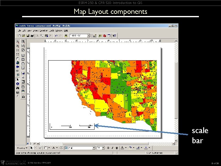 ESRM 250 & CFR 520: Introduction to GIS Map Layout components scale bar ©