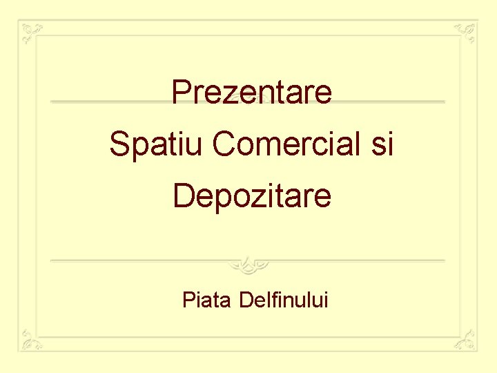 Prezentare Spatiu Comercial si Depozitare Piata Delfinului 