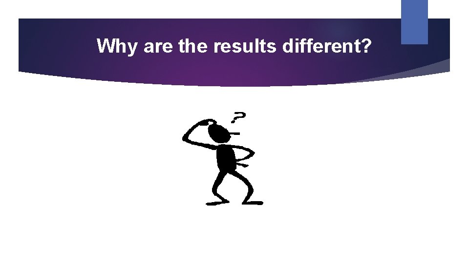 Why are the results different? 