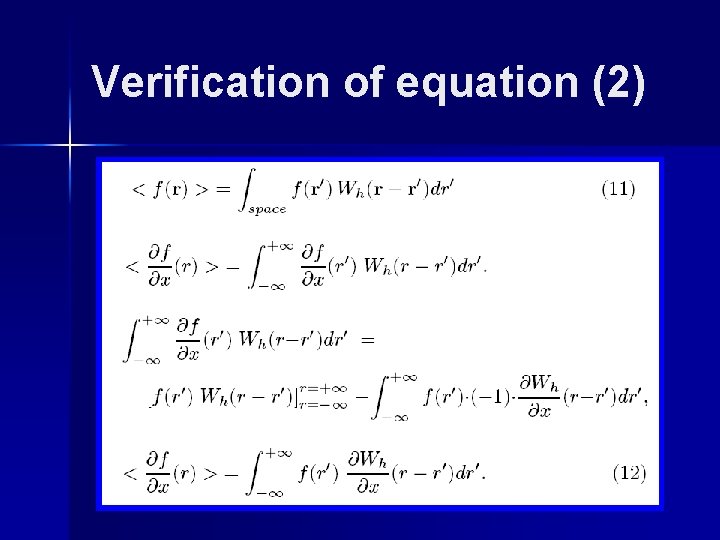 Verification of equation (2) 