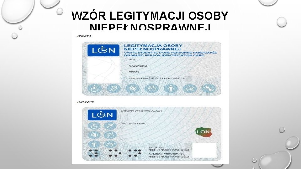 WZÓR LEGITYMACJI OSOBY NIEPEŁNOSPRAWNEJ 