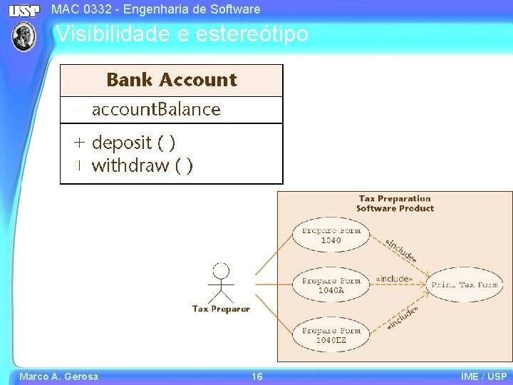 MAC 0332 - Engenharia de Software Visibilidade e estereótipo Marco A. Gerosa 16 IME