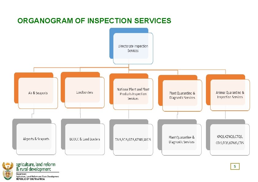 ORGANOGRAM OF INSPECTION SERVICES 5 