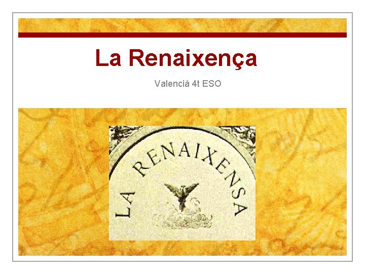 La Renaixença Valencià 4 t ESO 