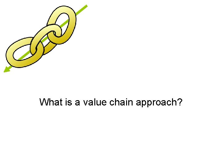 What is a value chain approach? 