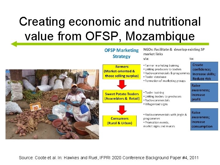 Creating economic and nutritional value from OFSP, Mozambique Source: Coote et al. In: Hawkes