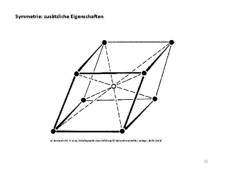 Symmetrie: zusätzliche Eigenschaften W. Borchardt-Ott, H. Sowa, Kristallographie: eine Einführung für Naturwissenschaftler, Springer, Berlin