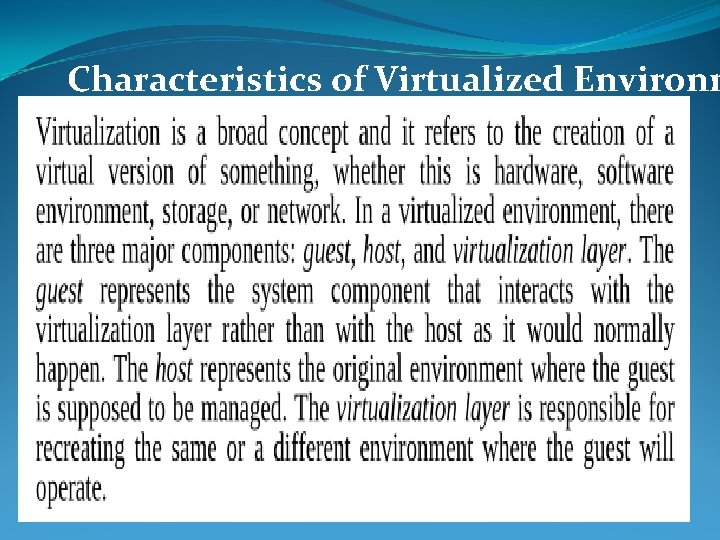Characteristics of Virtualized Environm 