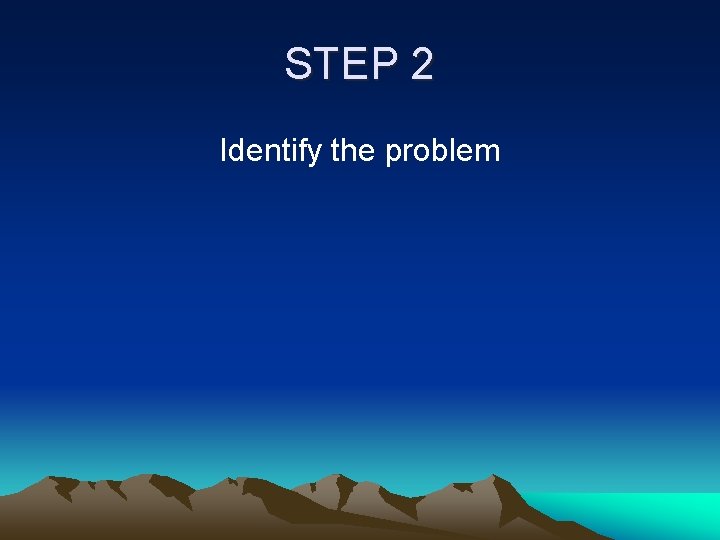 STEP 2 Identify the problem 