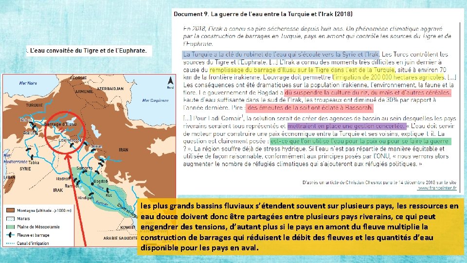 les plus grands bassins fluviaux s’étendent souvent sur plusieurs pays, les ressources en eau