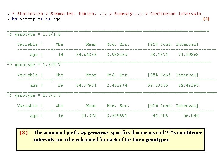 . * Statistics > Summaries, tables, . . . > Summary. . . >