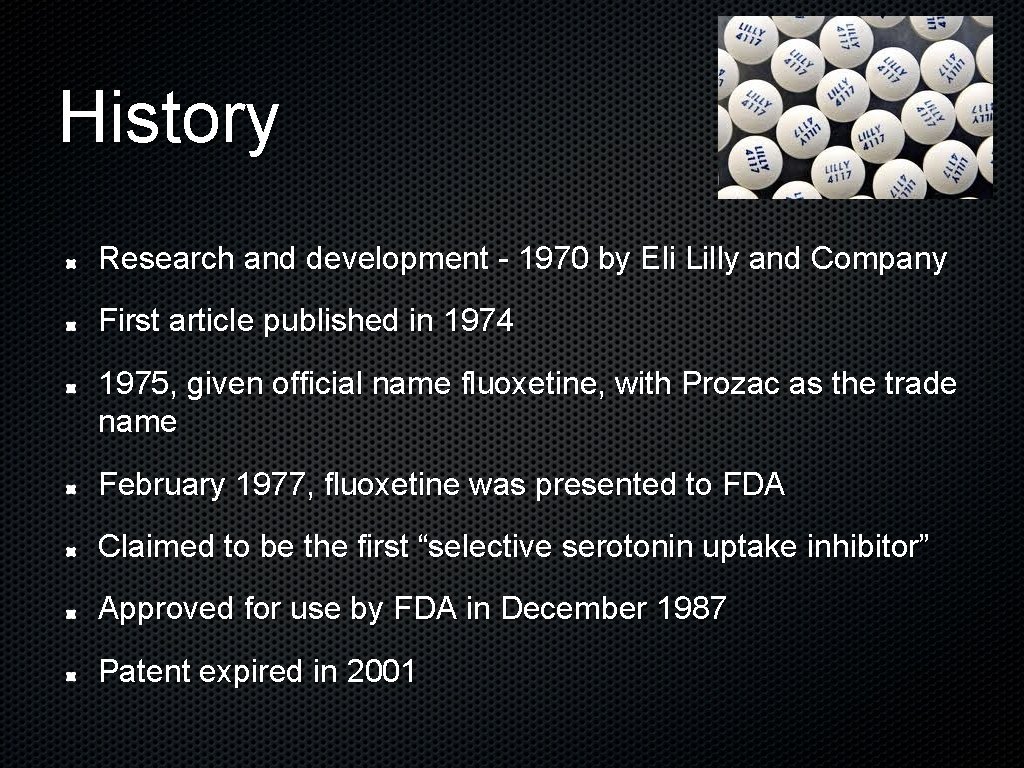 History Research and development - 1970 by Eli Lilly and Company First article published