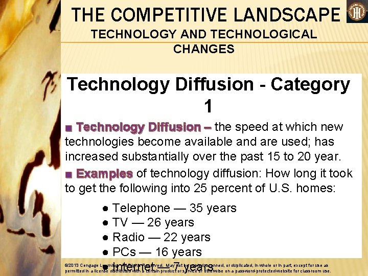 THE COMPETITIVE LANDSCAPE TECHNOLOGY AND TECHNOLOGICAL CHANGES Technology Diffusion - Category 1 ■ Technology