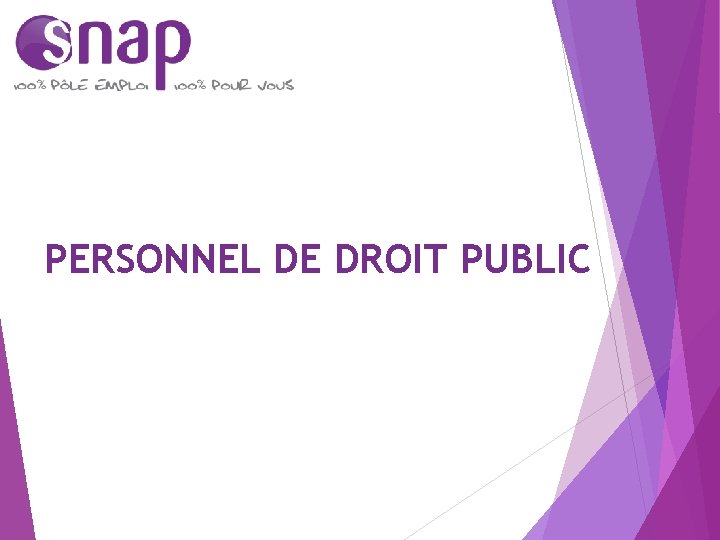 PERSONNEL DE DROIT PUBLIC 