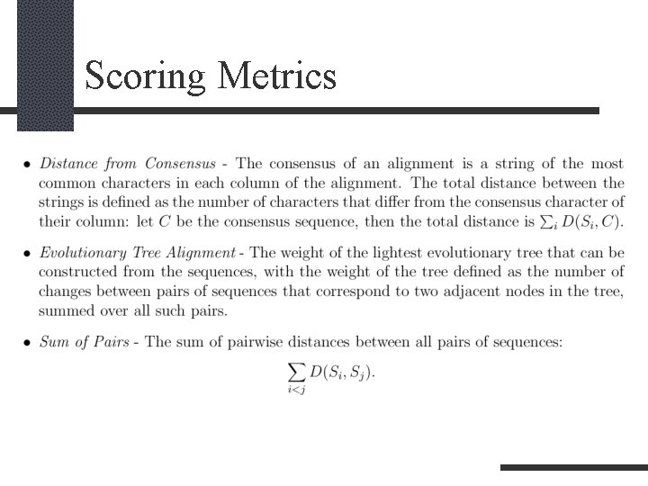 Scoring Metrics 