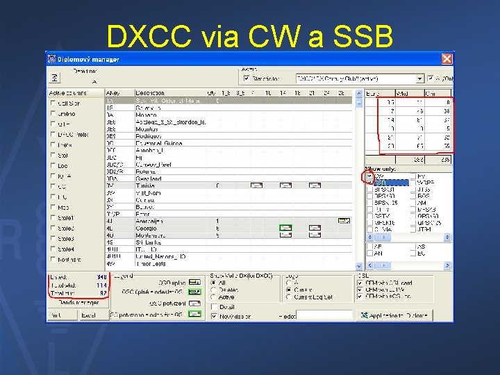 DXCC via CW a SSB 