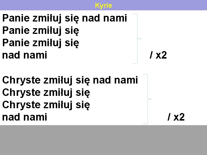 Kyrie Panie zmiłuj się nad nami Chryste zmiłuj się nad nami / x 2