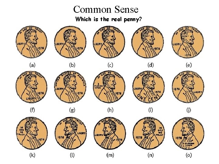 Common Sense Which is the real penny? 