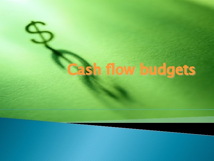 Cash flow budgets 