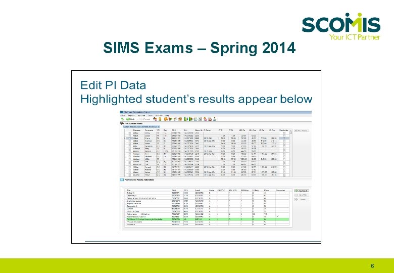 SIMS Exams – Spring 2014 6 