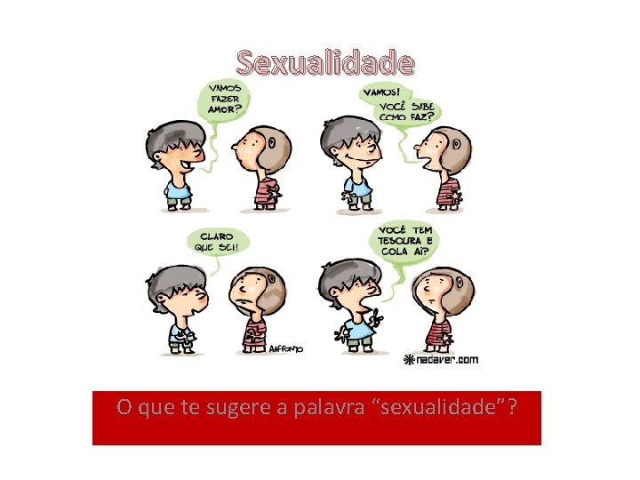 Sexualidade O que te sugere a palavra “sexualidade”? 