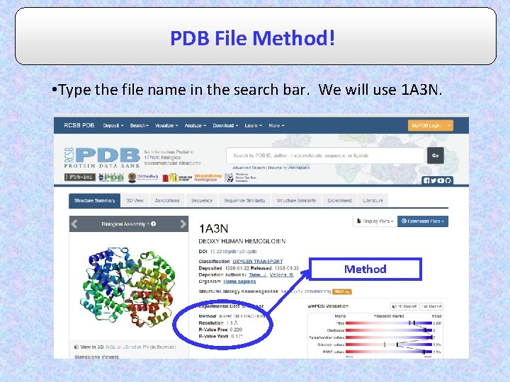 PDB File Method! • Type the file name in the search bar. We will