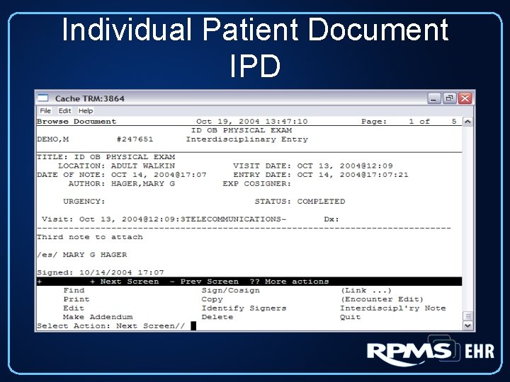 Individual Patient Document IPD 