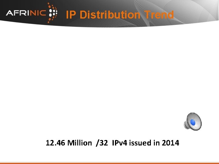 IP Distribution Trend 12. 46 Million /32 IPv 4 issued in 2014 