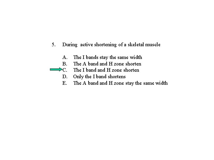 5. During active shortening of a skeletal muscle A. B. C. D. E. The 5. During active shortening of a skeletal muscle A. B. C. D. E. The