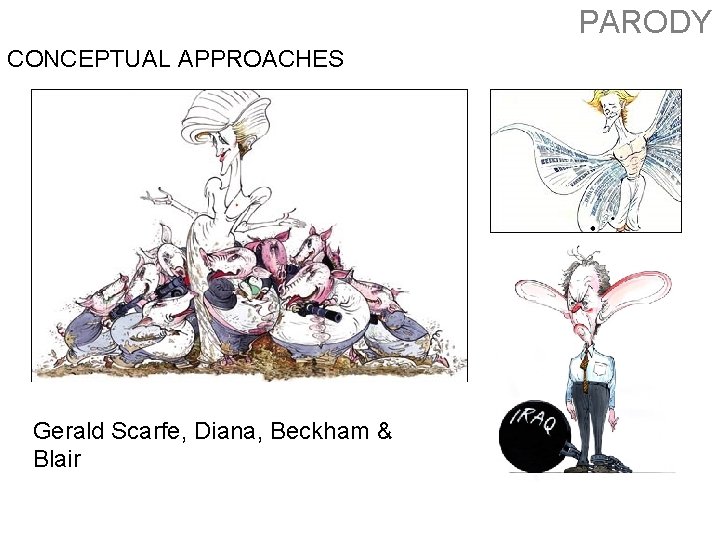 PARODY CONCEPTUAL APPROACHES Gerald Scarfe, Diana, Beckham & Blair 