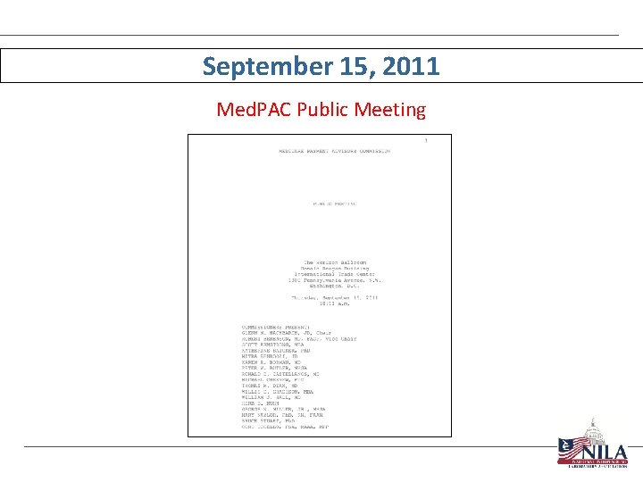 September 15, 2011 Med. PAC Public Meeting 