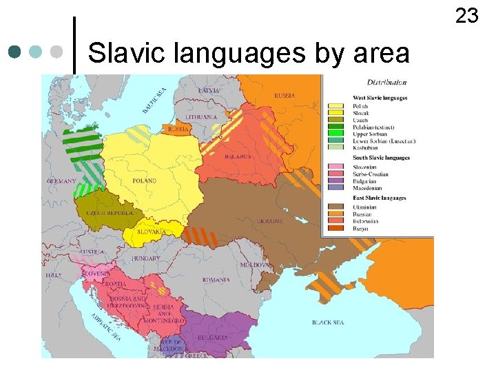 23 Slavic languages by area 