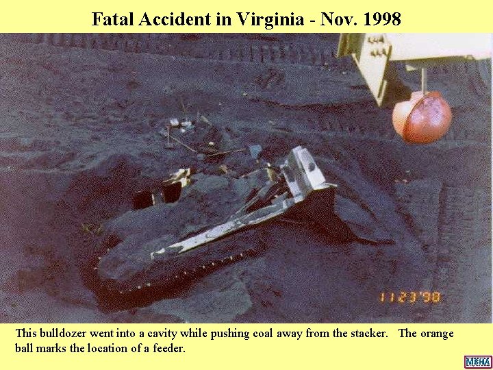 Fatal Accident in Virginia - Nov. 1998 This bulldozer went into a cavity while Fatal Accident in Virginia - Nov. 1998 This bulldozer went into a cavity while