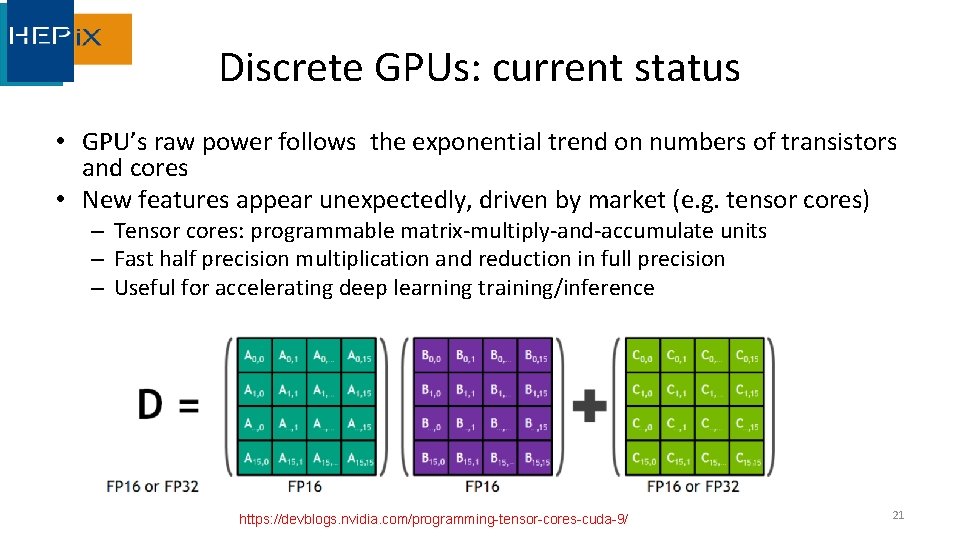 Discrete GPUs: current status • GPU’s raw power follows the exponential trend on numbers