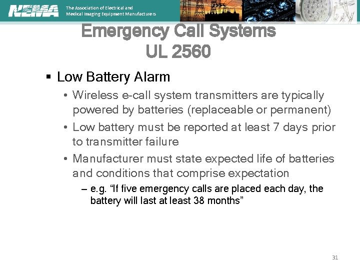 The Association of Electrical and Medical Imaging Equipment Manufacturers Emergency Call Systems UL 2560