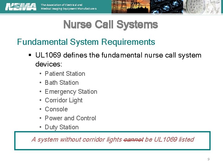 The Association of Electrical and Medical Imaging Equipment Manufacturers Nurse Call Systems Fundamental System