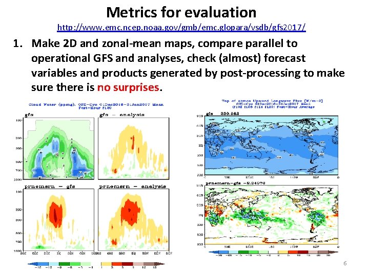 Metrics for evaluation http: //www. emc. ncep. noaa. gov/gmb/emc. glopara/vsdb/gfs 2017/ 1. Make 2 Metrics for evaluation http: //www. emc. ncep. noaa. gov/gmb/emc. glopara/vsdb/gfs 2017/ 1. Make 2
