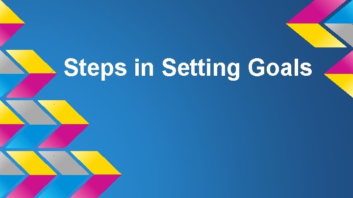 Steps in Setting Goals 