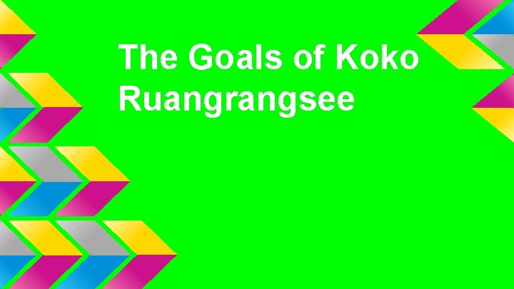 The Goals of Koko Ruangrangsee 