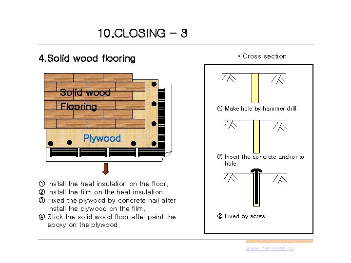 10. CLOSING - 3 4. Solid wood flooring Solid wood Flooring * Cross section
