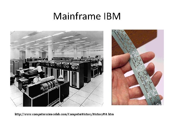Mainframe IBM http: //www. computersciencelab. com/Computer. History/History. Pt 4. htm 