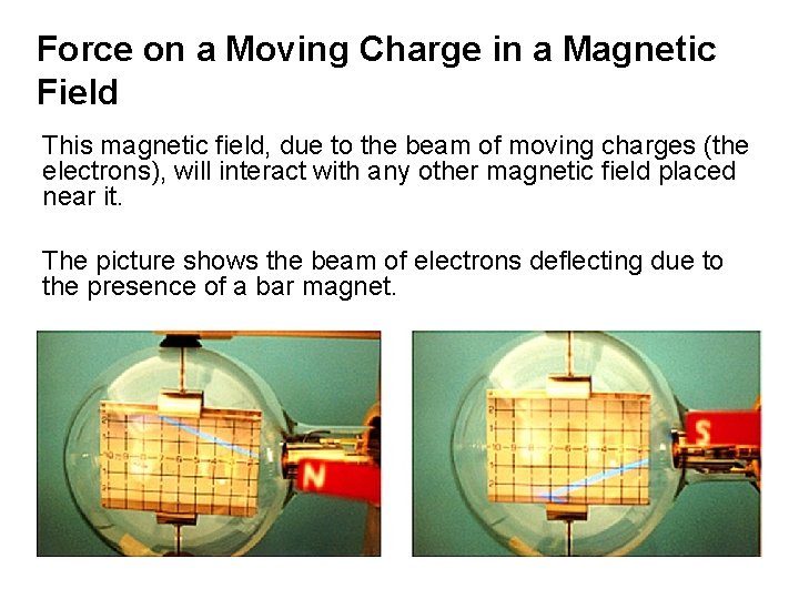 Force on a Moving Charge in a Magnetic Field This magnetic field, due to