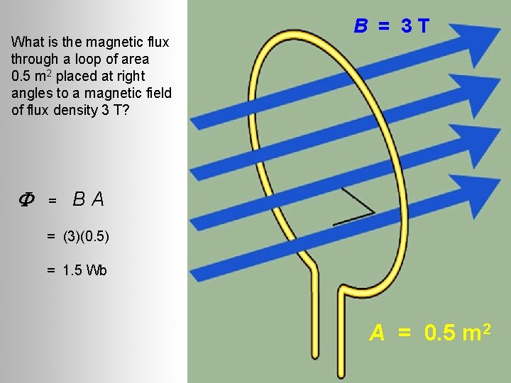 What is the magnetic flux through a loop of area 0. 5 m 2